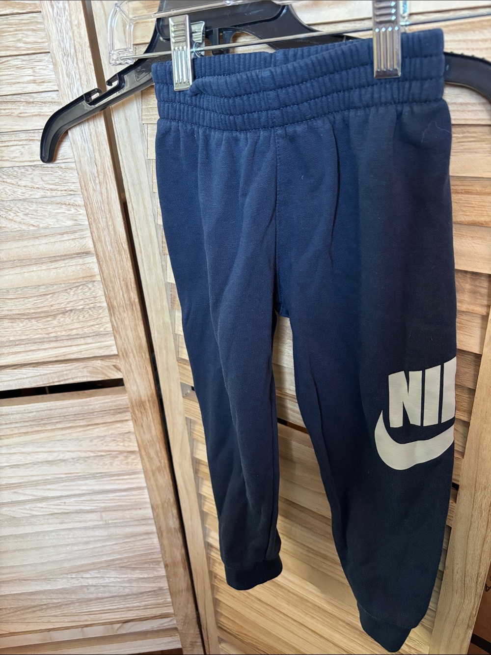 Nike Navy Kids Logo Sweatpants with White Swoosh 4T